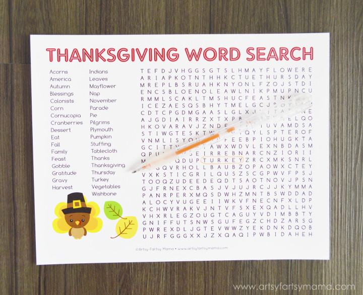 Thanksgiving Dinner Word Whizzle Search
 Free Printable Thanksgiving Word Search