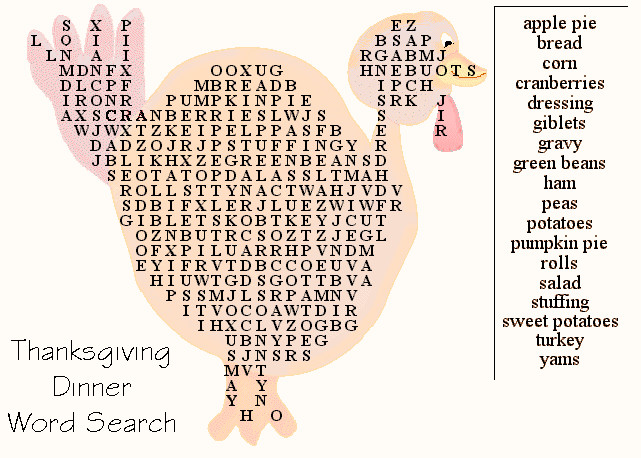 Thanksgiving Dinner Word Whizzle Search
 Thanksgiving Dinner Word Search Minefield Quiz By tim parr