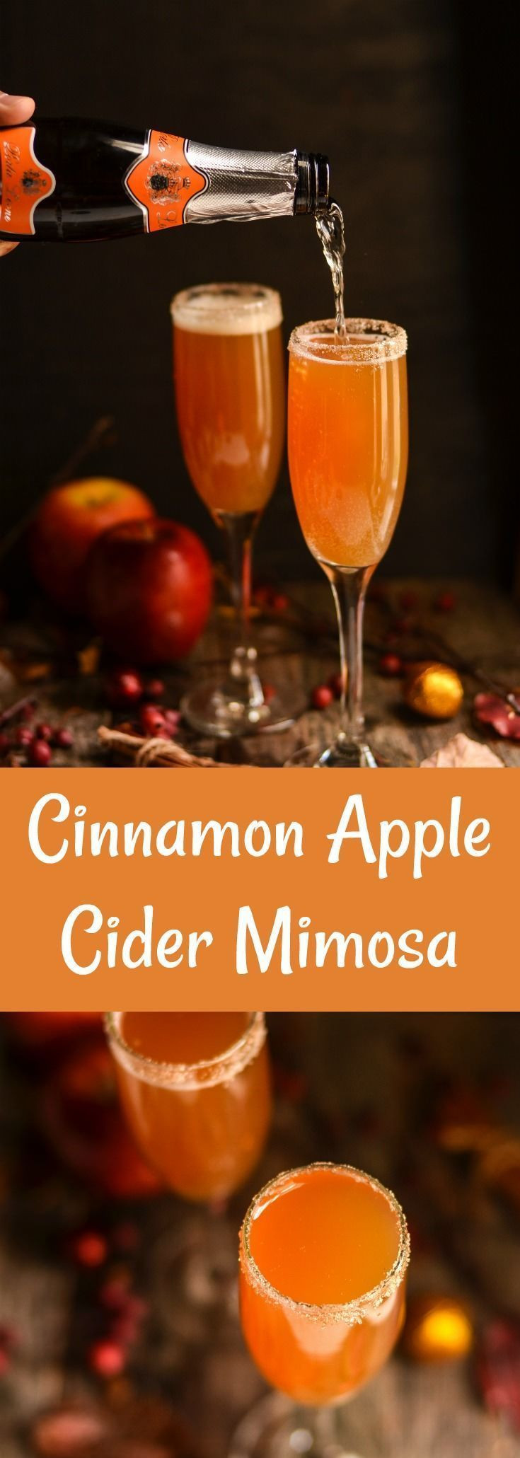 Thanksgiving Drinks Alcoholic
 Cinnamon Apple Cider Mimosa Recipe