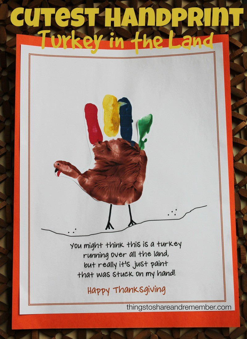 Thanksgiving Hand Turkey
 Cutest Handprint Turkey in the Land Printable and