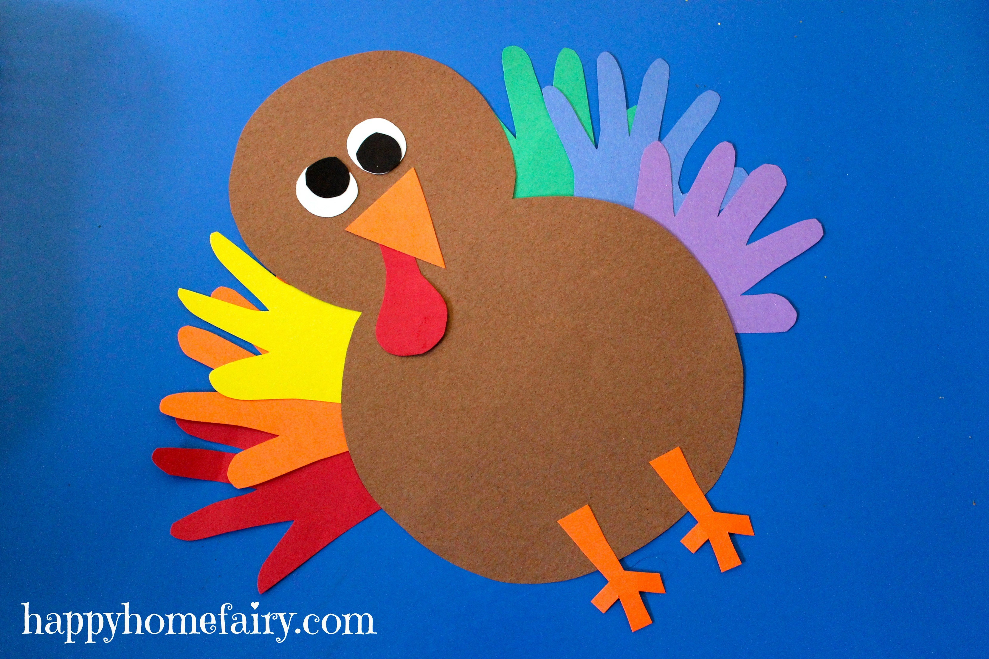 Thanksgiving Hand Turkey
 Thankful Handprint Turkey Craft FREE Printable Happy