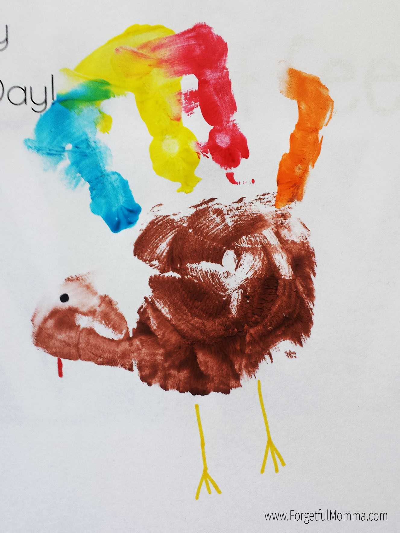 Thanksgiving Hand Turkey
 Thanksgiving Turkey Handprint Craft For ful Momma