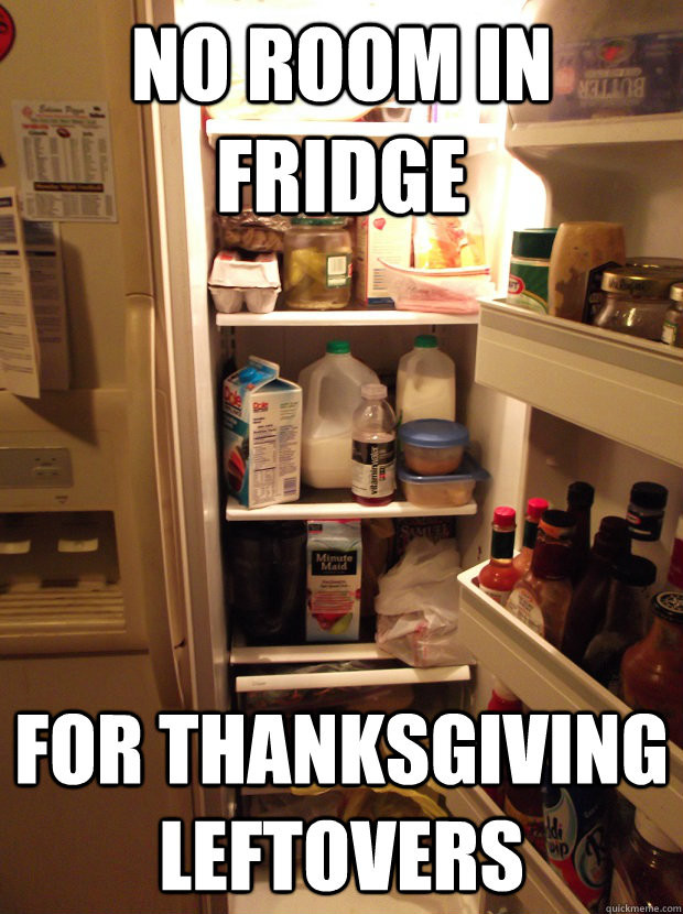 Thanksgiving Leftovers Meme
 No room in fridge for thanksgiving leftovers First World
