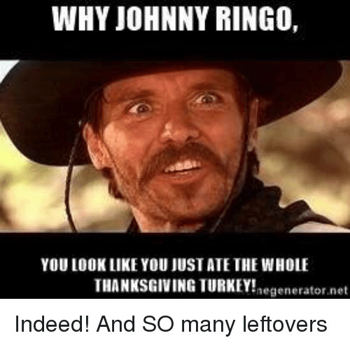 Thanksgiving Leftovers Meme
 25 Best Memes About Johnny Ringo