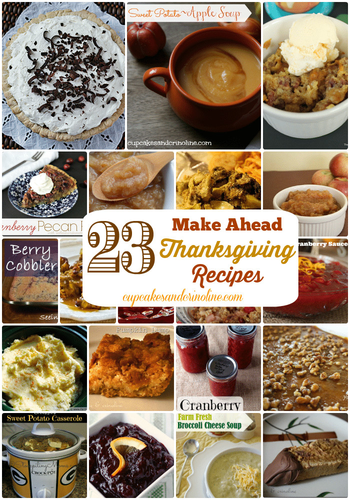 Thanksgiving Make Ahead Recipes
 23 Make Ahead Thanksgiving Recipes ⋆ Home with Cupcakes