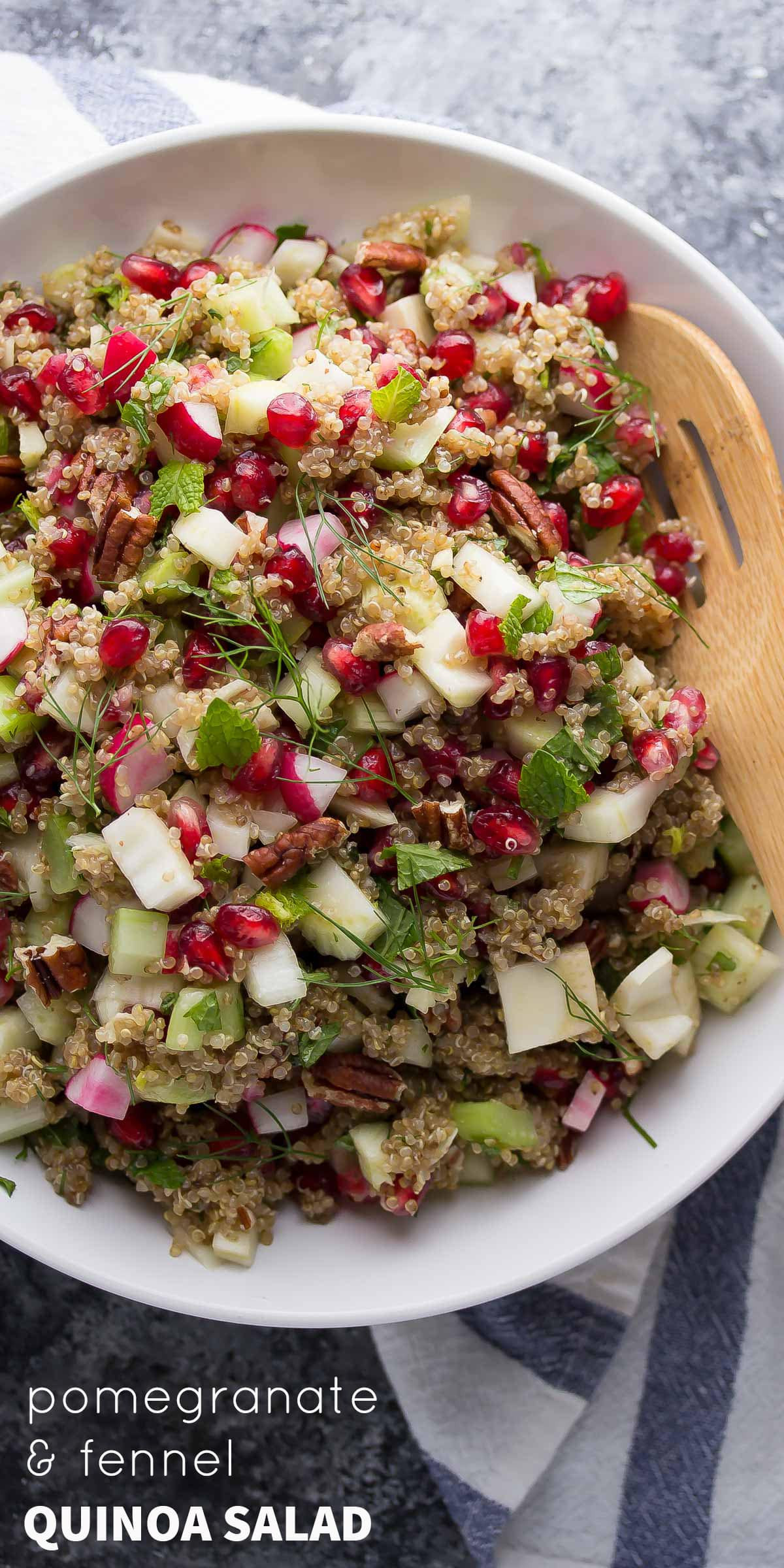 Thanksgiving Quinoa Salad
 Fennel and Pomegranate Quinoa Salad