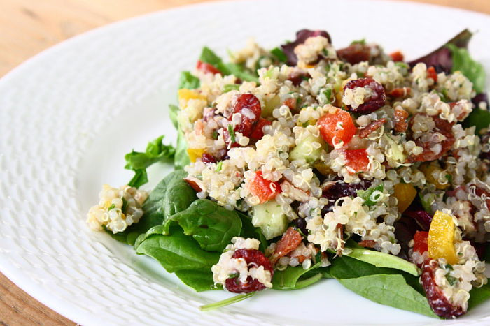 Thanksgiving Quinoa Salad
 Quinoa Salad with Sweet Bell Peppers Dried Cranberries