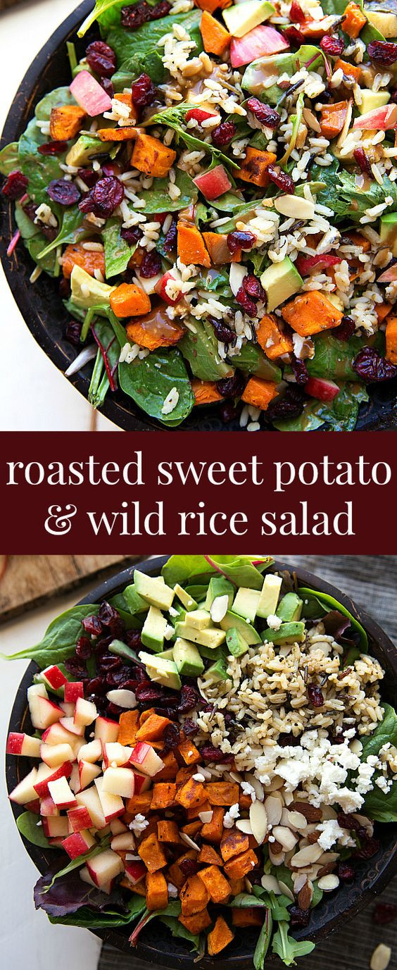 Thanksgiving Salads Pinterest
 Roasted sweet potatoes Thanksgiving salad and Wild rice