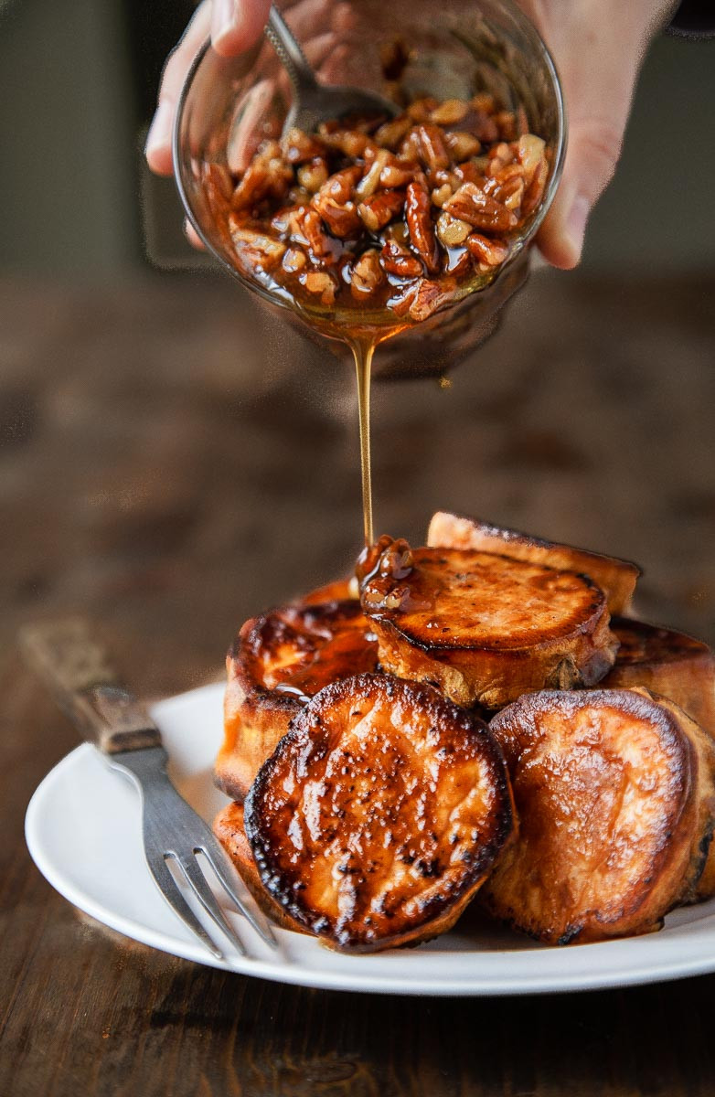 Thanksgiving Sweet Potatoes
 Melting Sweet Potatoes Roasted with Maple Pecan Sauce