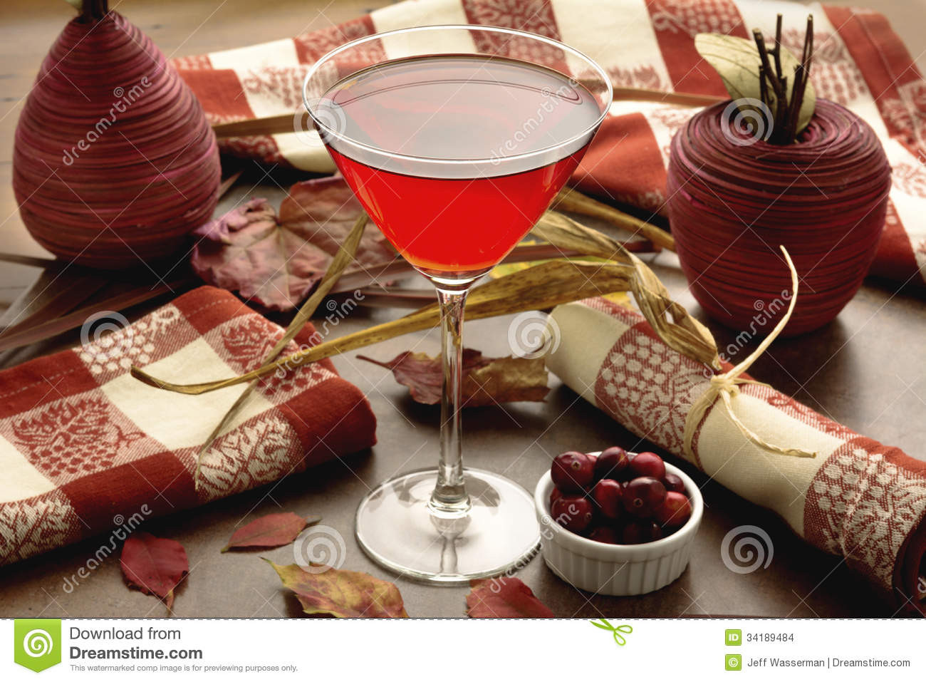 Thanksgiving Themed Drinks
 Cranberry Cranberry Cocktail With Autumn Theme Stock