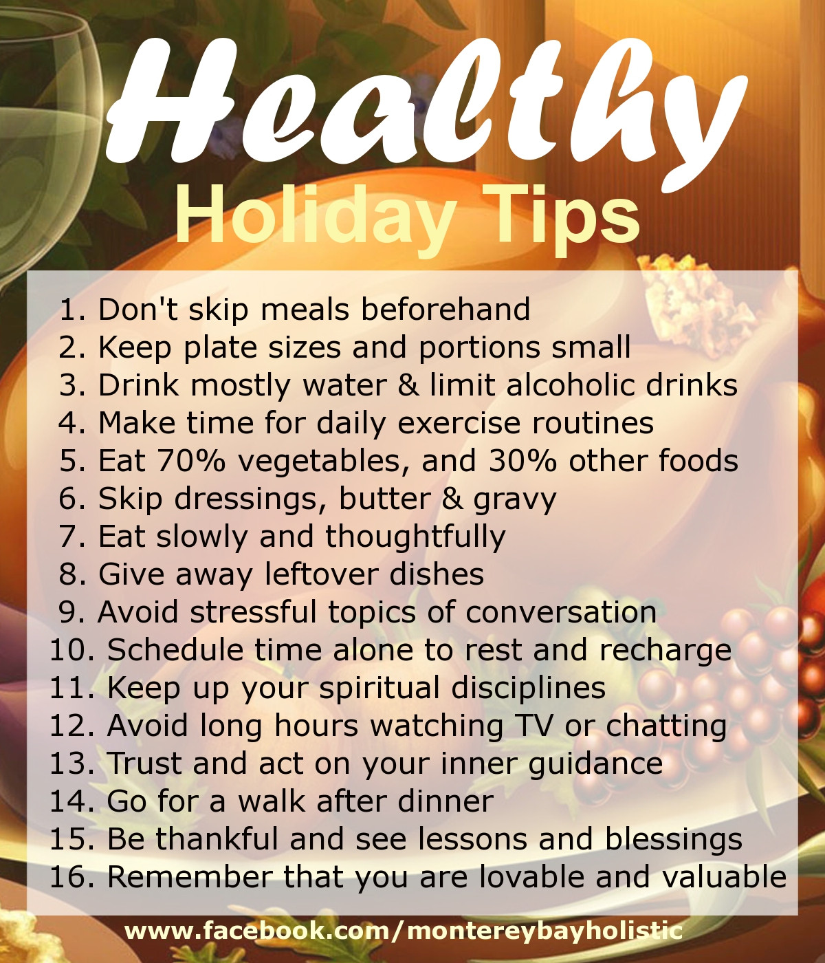 Thanksgiving Tips For Healthy Eating
 holiday tips