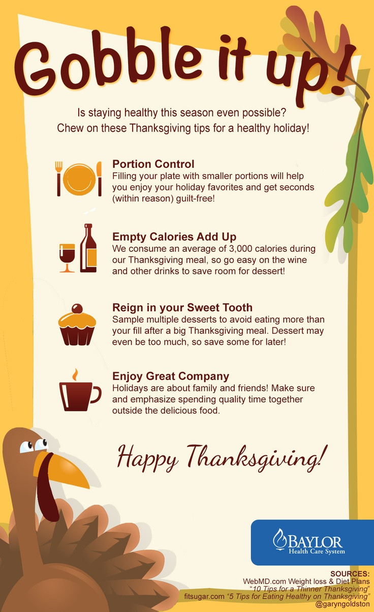 Thanksgiving Tips For Healthy Eating
 Baylor Health Care System would like to wish everyone a