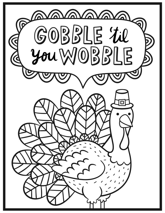Thanksgiving Turkey Coloring Page
 FREE Thanksgiving Coloring Pages for Adults & Kids