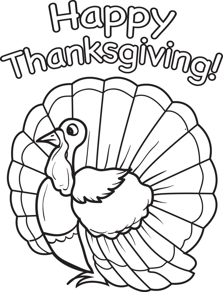 Thanksgiving Turkey Coloring Page
 FREE Printable Thanksgiving Turkey Coloring Page for Kids