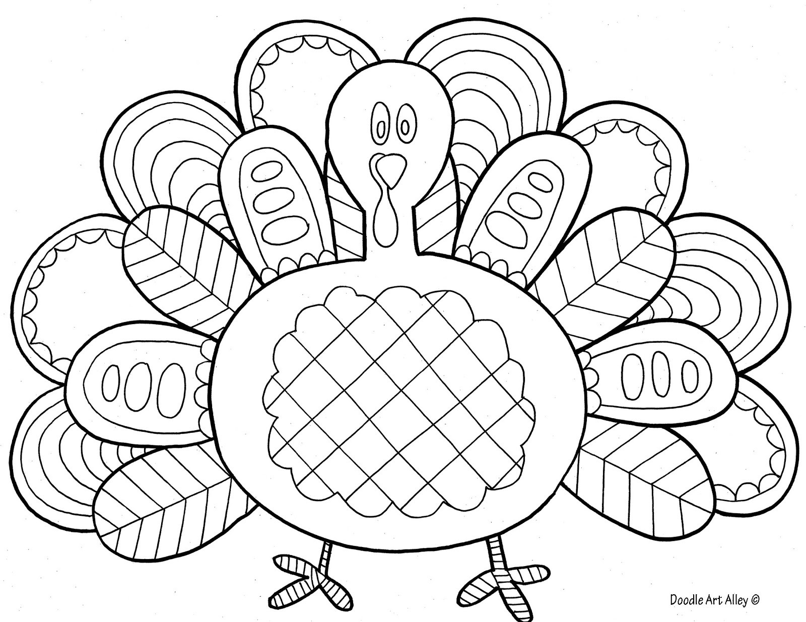 Thanksgiving Turkey Coloring Page
 White Trash Mama Turkey Printable