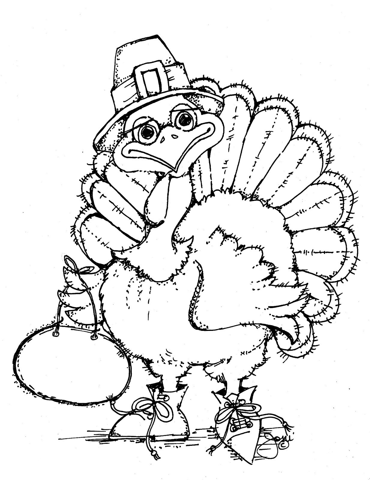 Thanksgiving Turkey Coloring Page
 Free Printable Turkey Coloring Pages For Kids