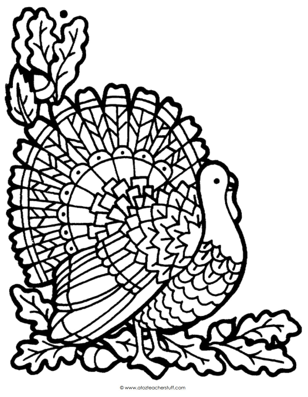 Thanksgiving Turkey Coloring Pages Printables
 Turkey Coloring Page