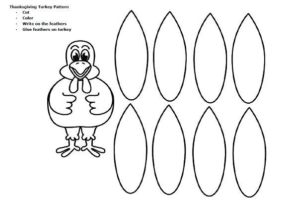 Thanksgiving Turkey Cut Out
 Print out this turkey pattern worksheet to cut and glue