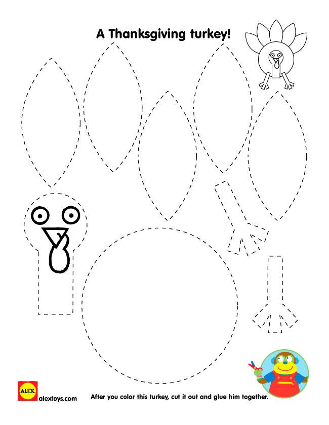 Thanksgiving Turkey Cut Out
 Thanksgiving Turkey Printables