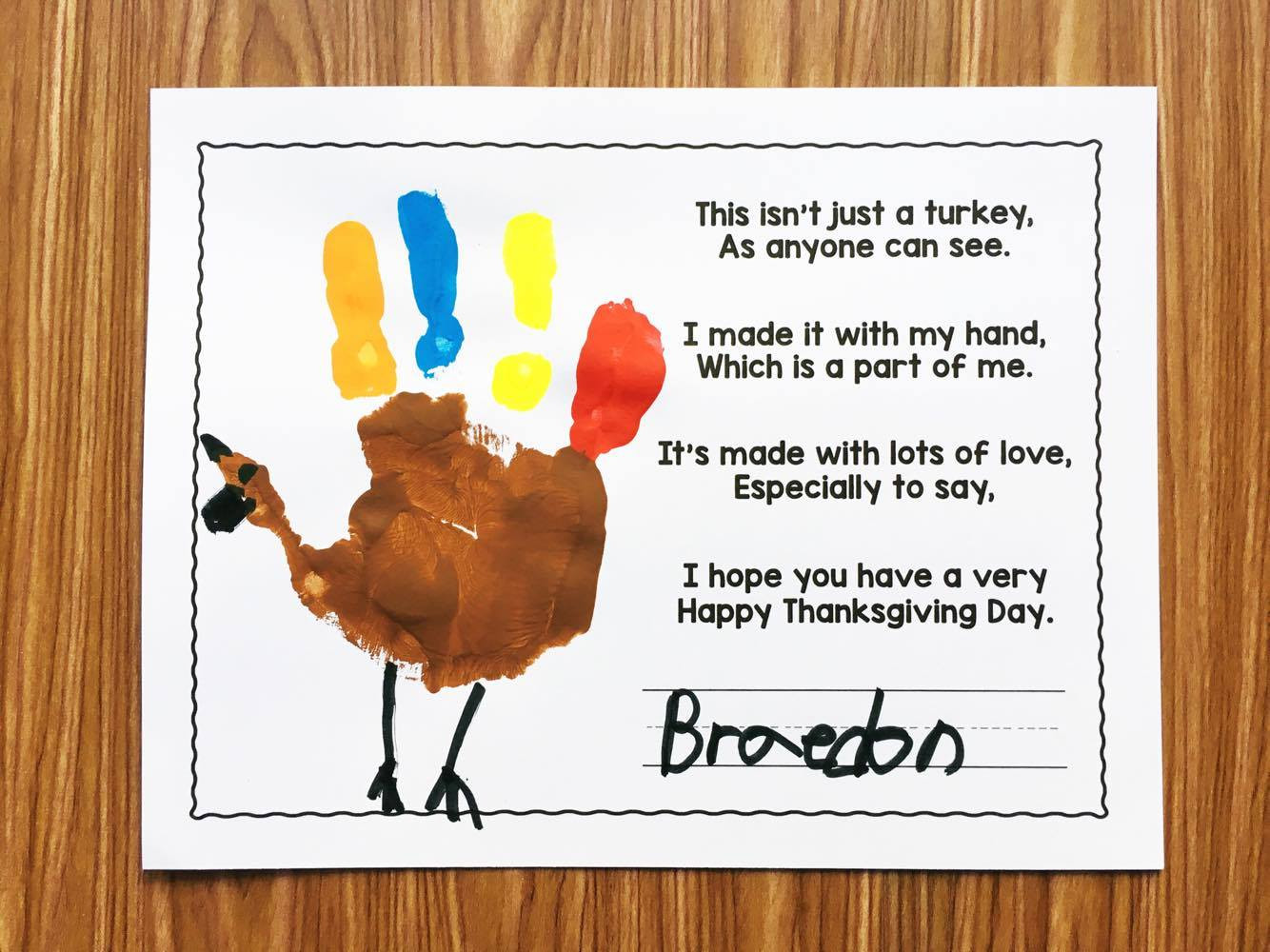 Thanksgiving Turkey Handprint
 Free Turkey Handprint Poem Simply Kinder