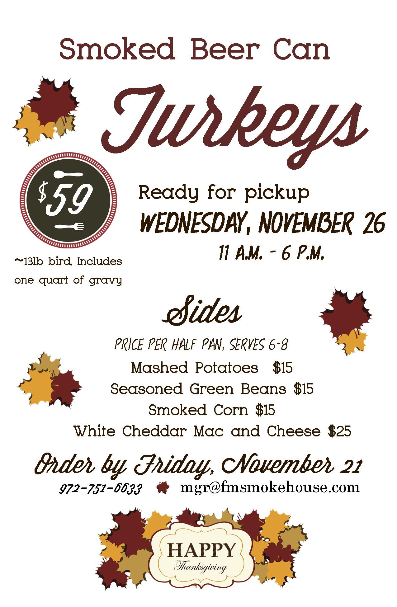 Thanksgiving Turkey Order
 2014 Thanksgiving Guide Where to Pre Order Meals and Dine