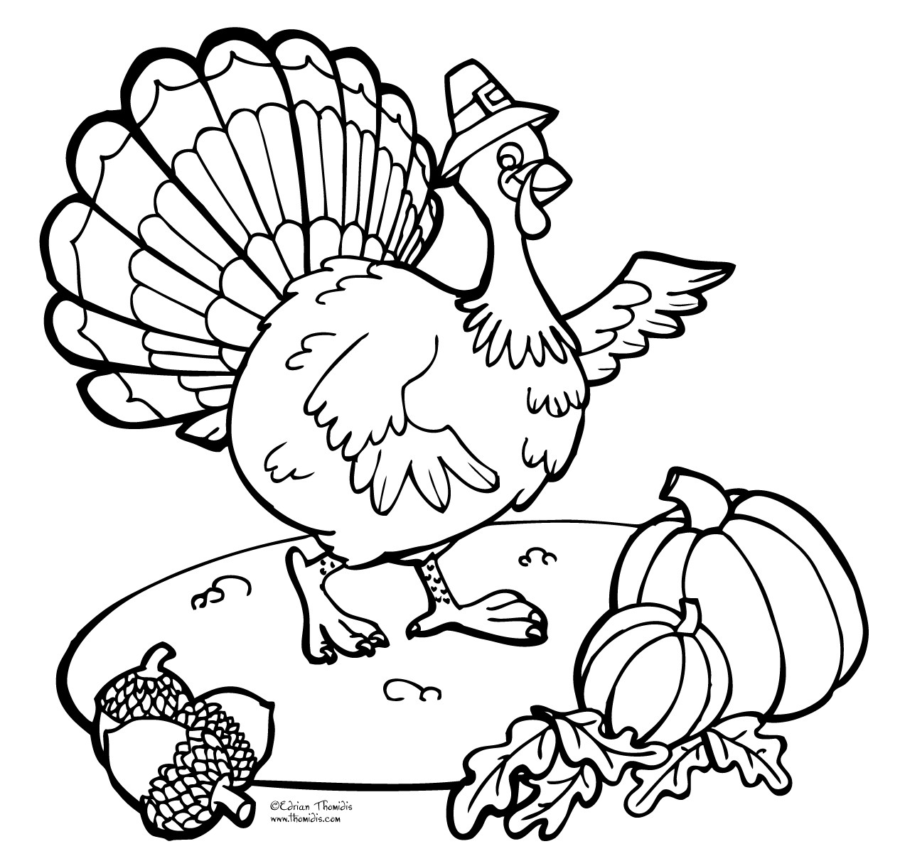 Thanksgiving Turkey Pictures To Color
 ThanksGiving Coloring Pages Free Printable