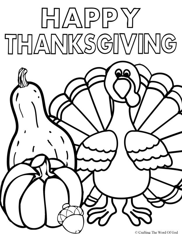 Thanksgiving Turkey Pictures To Color
 Happy Thanksgiving 2 Coloring Page Crafting The Word God