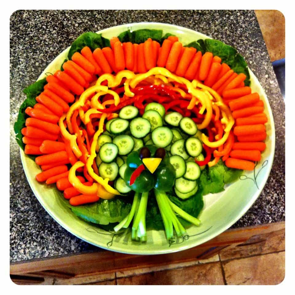 Thanksgiving Turkey Platter
 Gobble Gobble Turkey Veggie Platter Dips and Happy