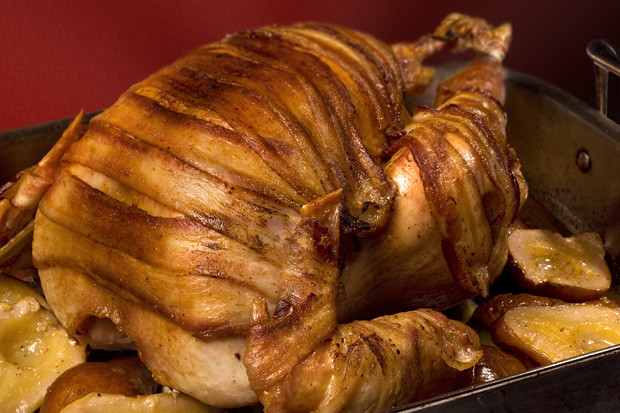 Thanksgiving Turkey With Bacon
 Bacon Wrapped Roast Turkey Recipe Chowhound