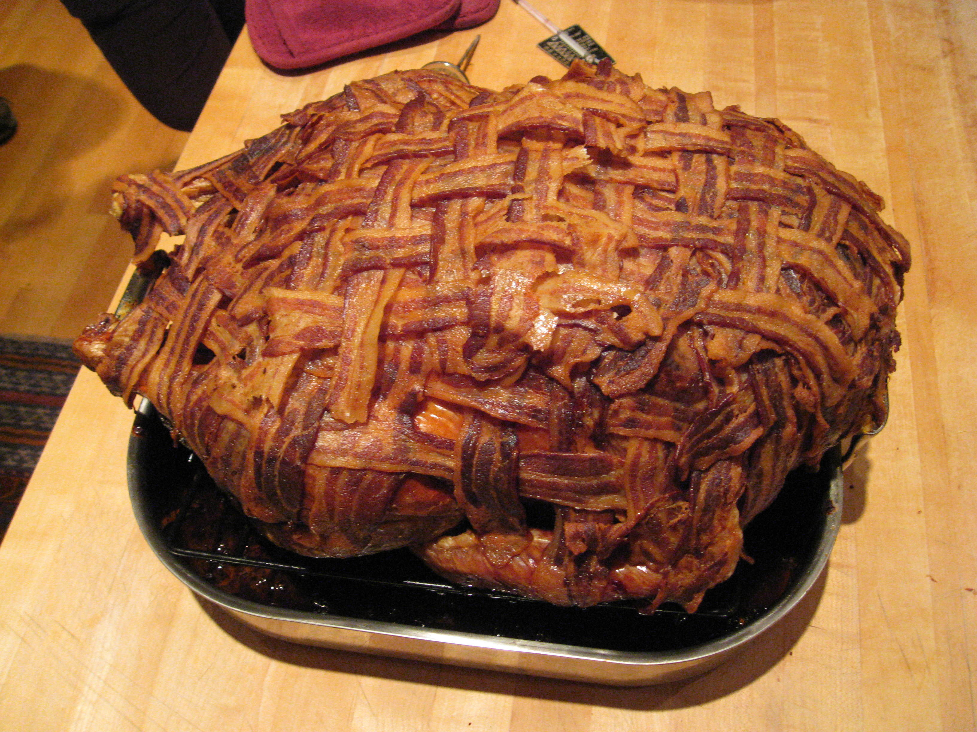 Thanksgiving Turkey With Bacon
 Bacon Wrapped Turkey White Castle Stuffing Best