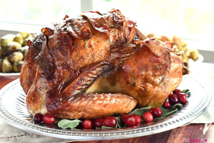 Thanksgiving Turkey With Bacon
 Maple Glazed Turkey with Bacon and Sage Butter • FIVEheartHOME