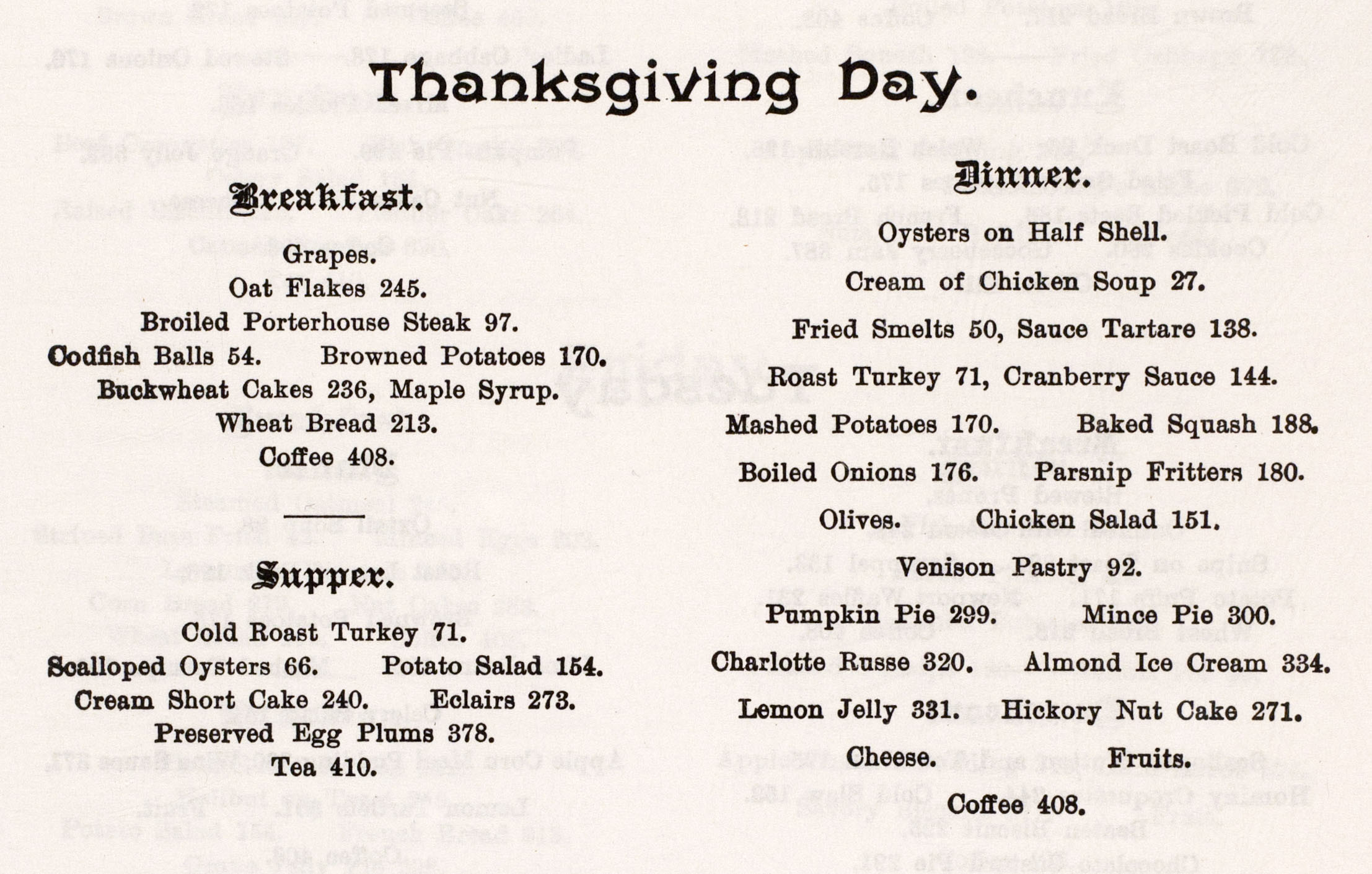 Traditional Thanksgiving Dinner Menu List
 Traditional thanksgiving dinner menu list