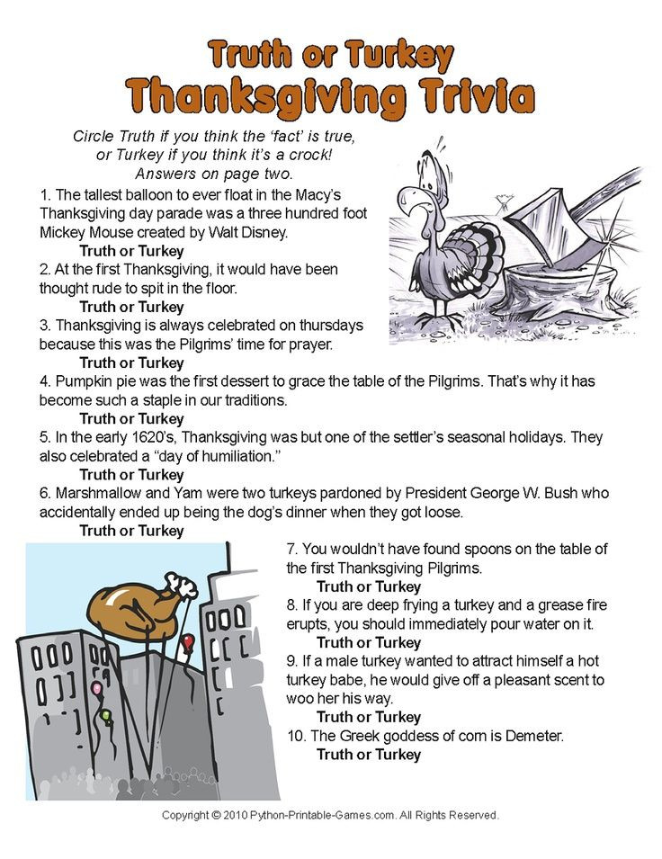 Turkey And Thanksgiving Facts
 A little trivia for Thanksgiving