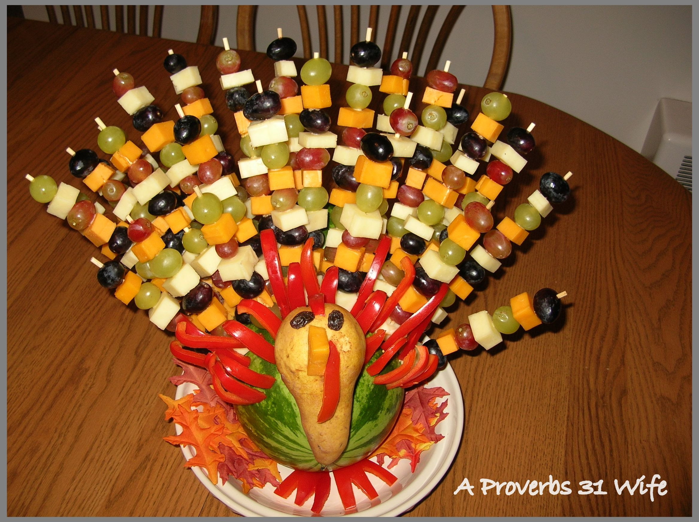 Turkey Centerpieces Thanksgiving
 Fruit Turkey for Your Table A Proverbs 31 Wife