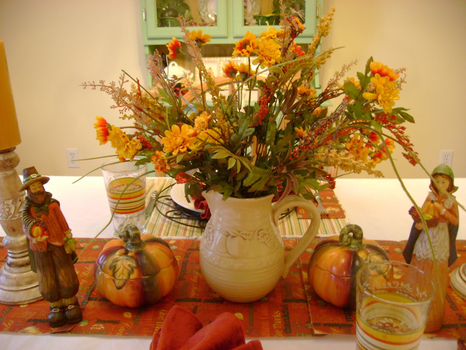 Turkey Centerpieces Thanksgiving
 The Sunny Side of the Sun Porch My Thanksgiving Table
