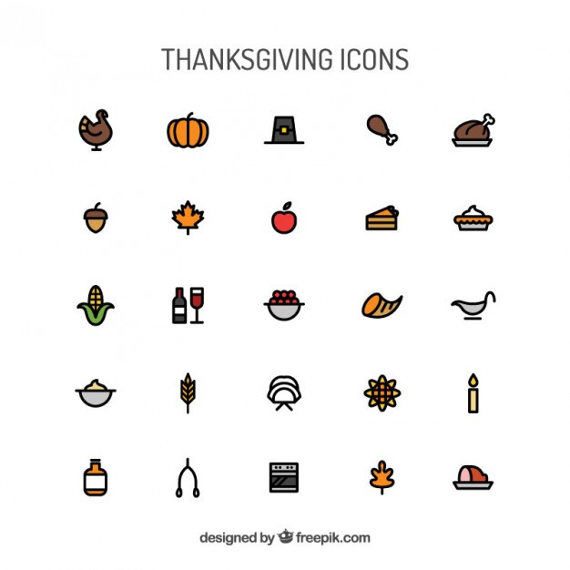 Turkey Icon For Thanksgiving
 Thanksgiving icons Vector