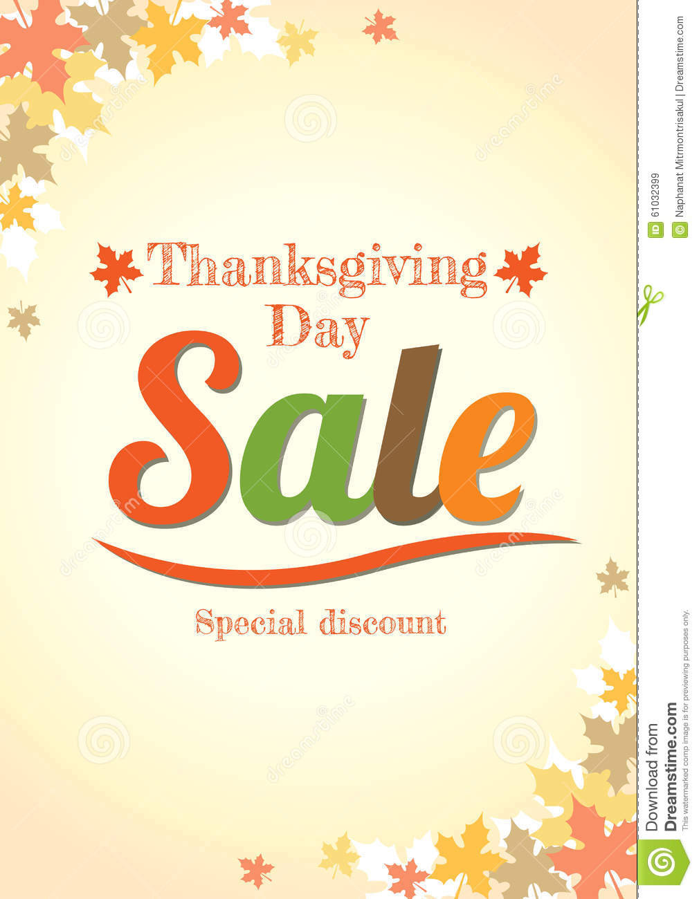 Turkey Sales For Thanksgiving
 Thanksgiving Day Sale Poster In Vector Stock Vector