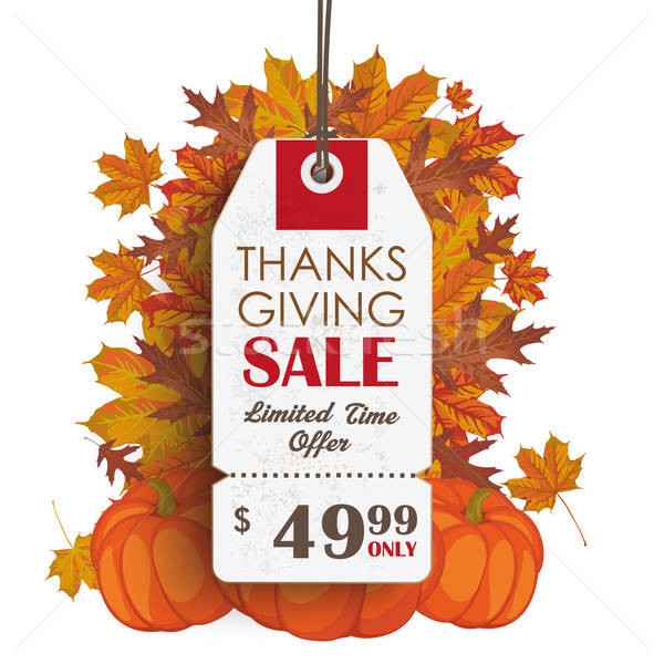 Turkey Sales For Thanksgiving
 White Price Sticker Thanksgiving Sale vector illustration
