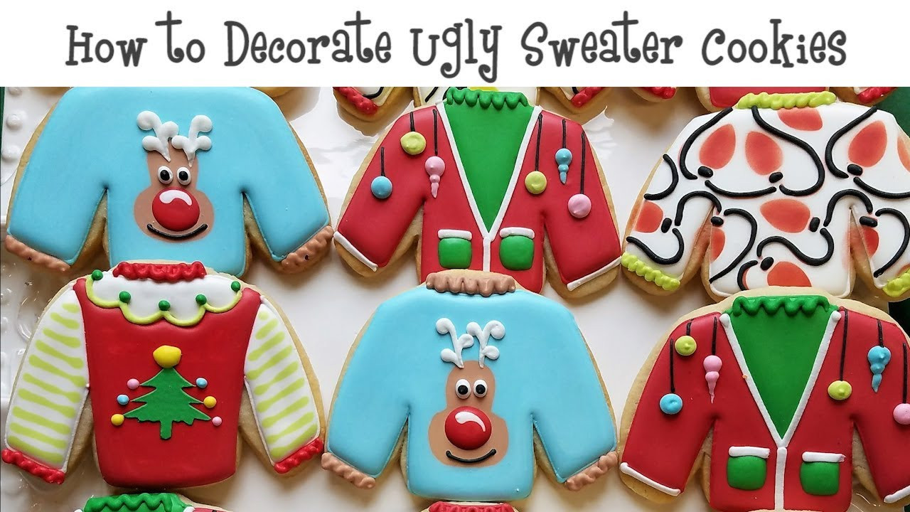 Ugly Christmas Sweater Cookies
 How to Decorate Ugly Sweater Cookies