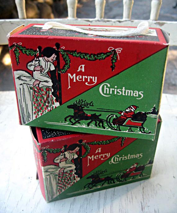 Vintage Christmas Candy
 Set of two vintage Christmas candy boxes by LittleBeachDesigns