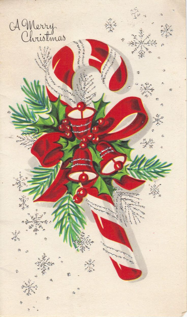Vintage Christmas Candy
 vintage candy cane greeting card