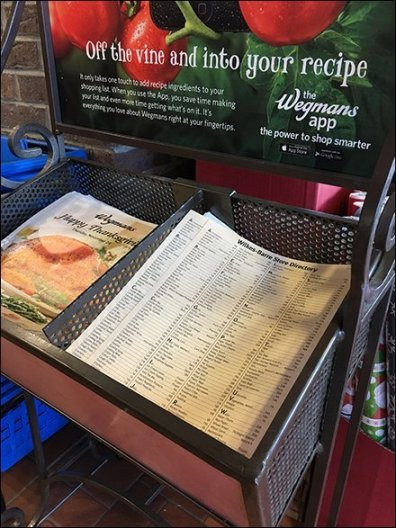 Wegmans Thanksgiving Turkey
 Literature Rack of Thanksgiving Recipes Fixtures Close Up