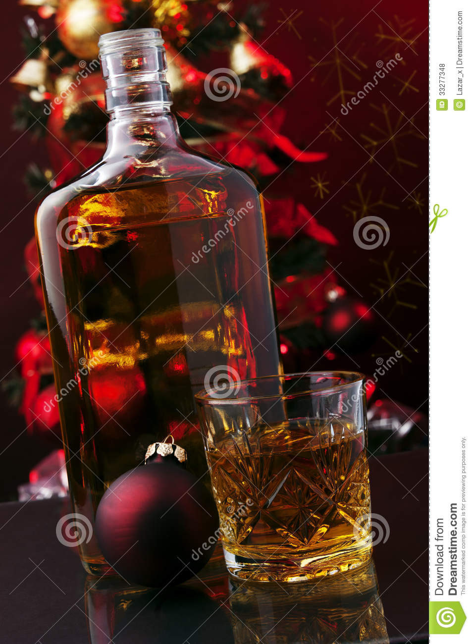 Whiskey Christmas Drinks
 Whiskey and Christmas tree stock photo Image of festive